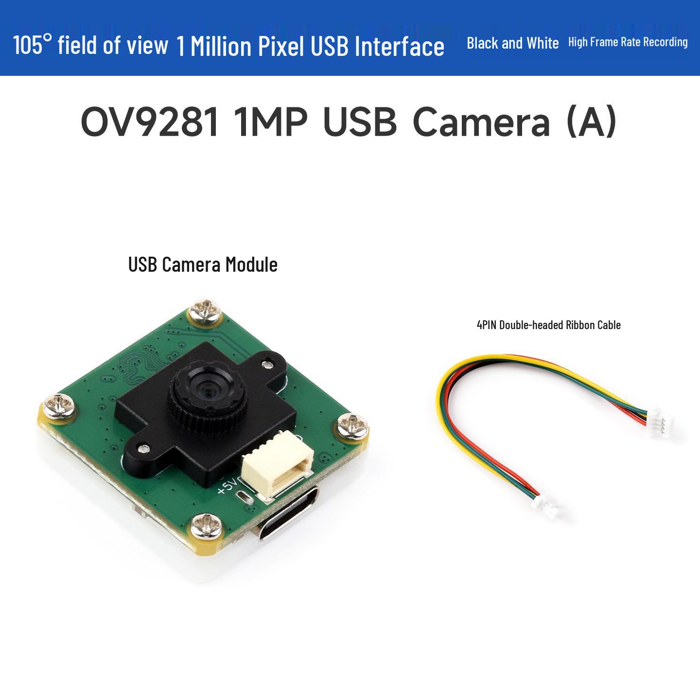 OV9281 B&W USB Camera Module: 1MP, 120FPS Global Shutter
