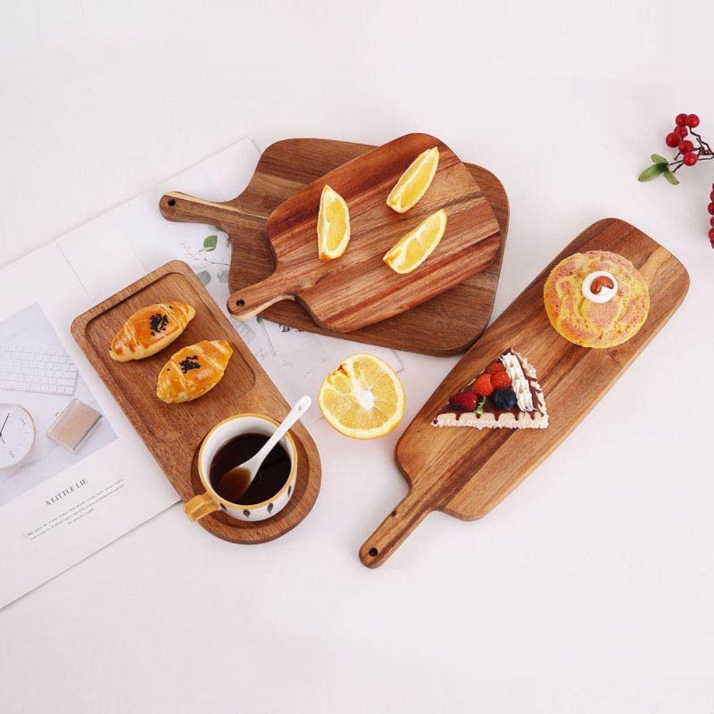 Servierplatte mit langem Griff Charcuterie-Bretter Käsebrett Langlebige Massivholz-Schneidebrett Pizza