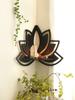 Lotus Corner Shelf Wooden Floating Shelf Boho Home Decoration Wall Shelves Display Stand Room Decors Aesthetic Crystal Holder