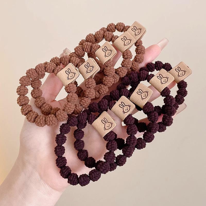 Kleiner Bär Hochelastisches Kaffee-Haargummi für Frauen und Mädchen - Langlebig, Schlicht und Elegant