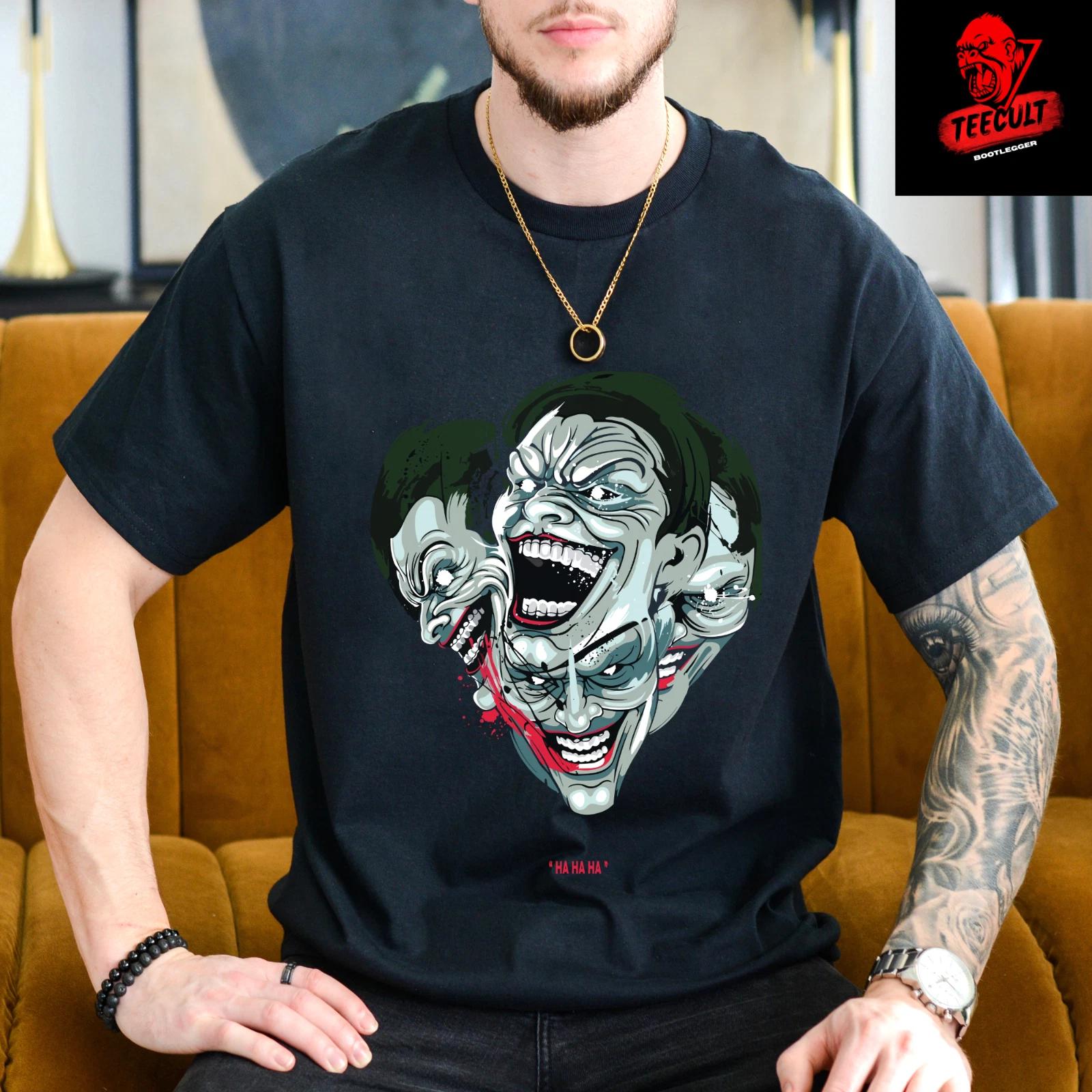 Men s and Women s T-shirts Joker Villain Horror Movie Character Halloween Tee Unisex XS