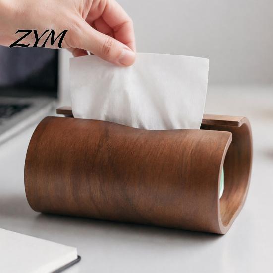 Elegant Facial Tissue Cover for Bedroom Box Holder, Natural Wood Storage Organizer, Decorative Rectangular Practical Napkin Holder Living Room