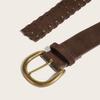 Solid Color Fashion Gold Buckle Women Casual Suede Waist Belt For Daily Use