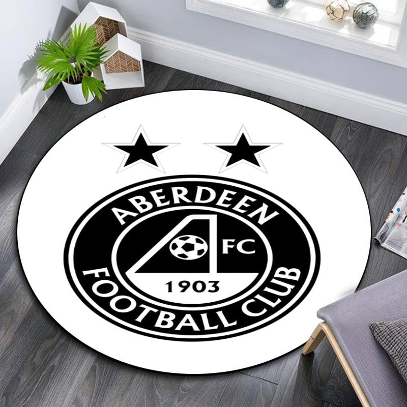 Aberdeen FC pattern round rug,Carpet Rug for Living Room Bedroom Playroom ,Non-slip Floor Mat,Holiday Gifts and Birthday Gifts.