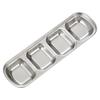 Golden Korean-Style Dual & Triple Compartment Stainless Steel Dipping Sauce Dish