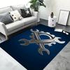 Mechanic Wrench Gear Print Area Rug Anti-slip Floor Mat for Garage Tool Logo Style Soft Washable Carpet for Workshop Home Decor