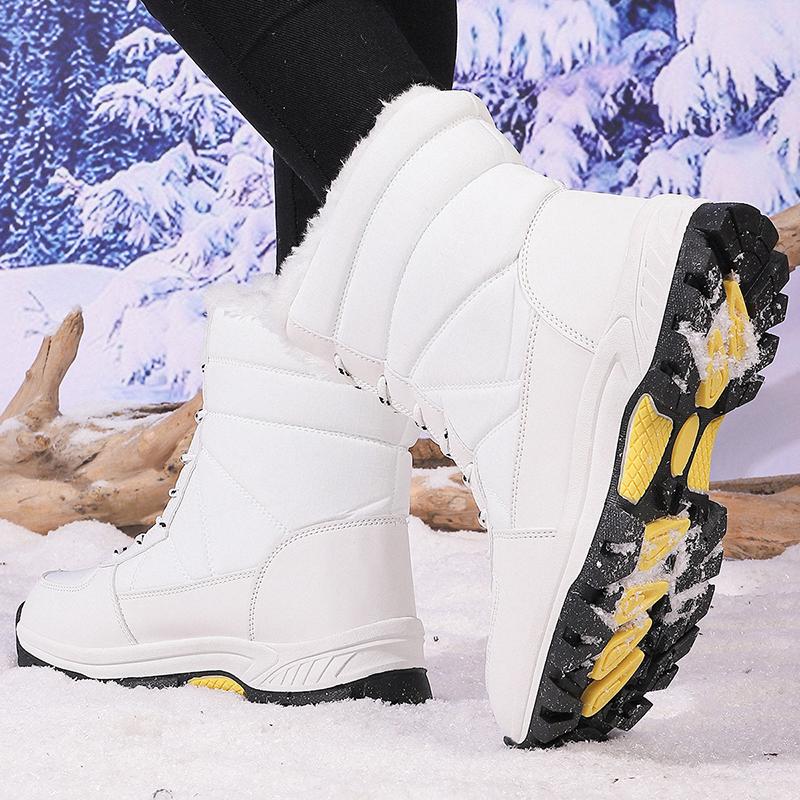 36-45 Par Vinter Plus Plus Plysch Varma Snökängor Utomhus Höga Bomullskängor Trendiga Casual Kängor