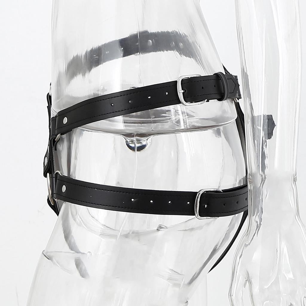 PU Leather Bondage Restraint Leggings & Wearable Panties - Adult Discipline Alternative Toys