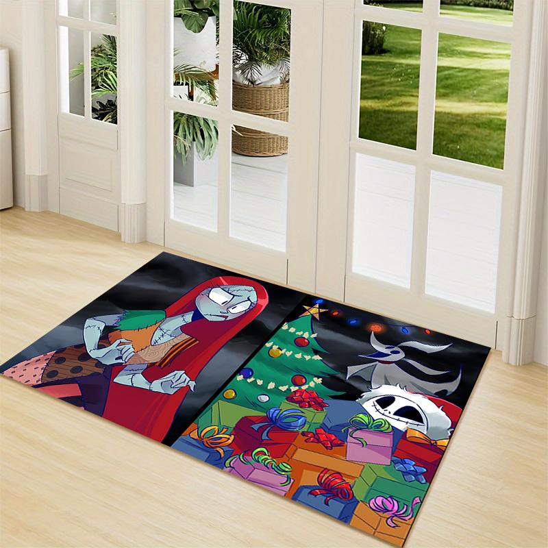 1Pc Christmas Jack Skellington Carpet Rug Soft Washable Antislip Home Living Room Sofa Mats Personalized Christmas Rug