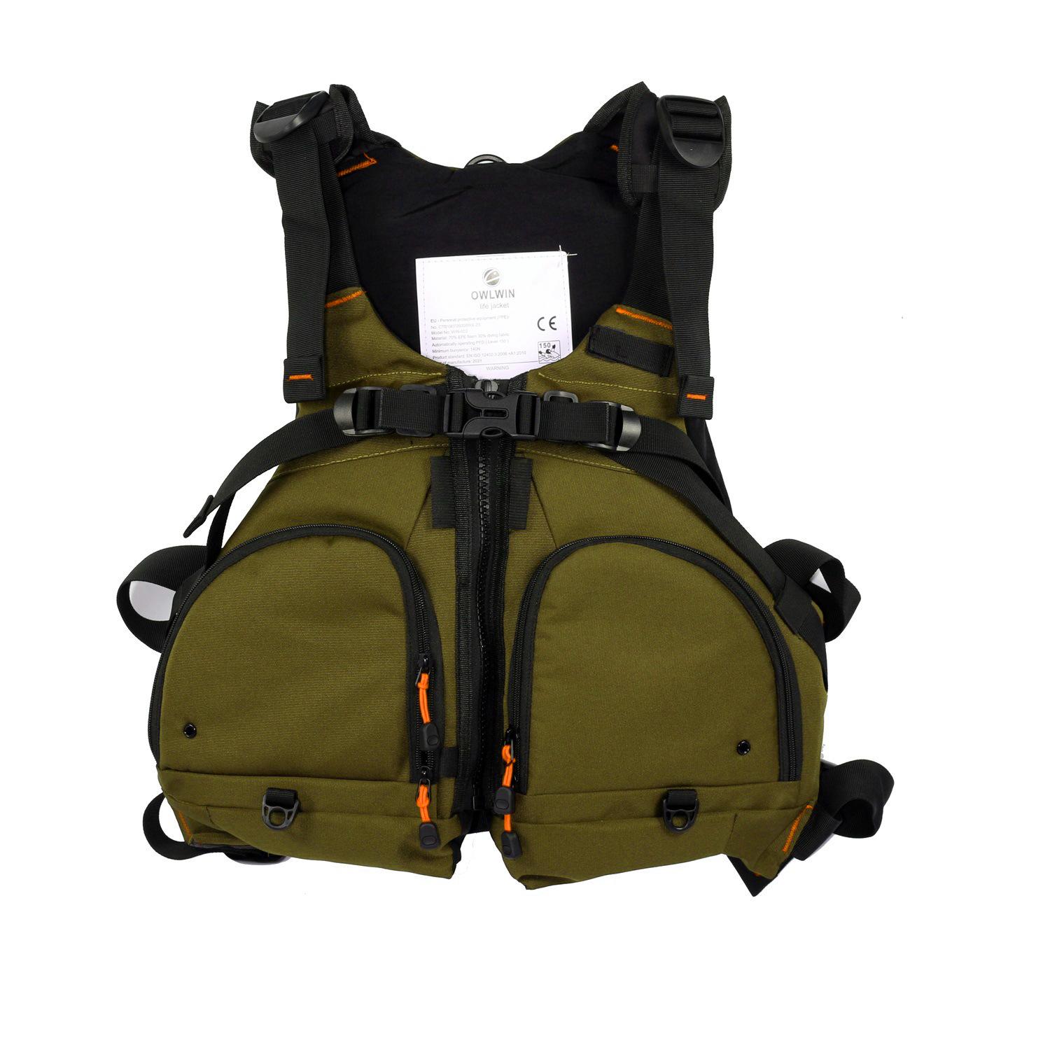 

Взрослый жилет плавучести для каякинга и паддлбординга для мужчин и женщин - Портативный спасательный жилет для гребли на каноэ, сплава по рекам и прыжков в пруд Adjustable One Size (Under 100KG)