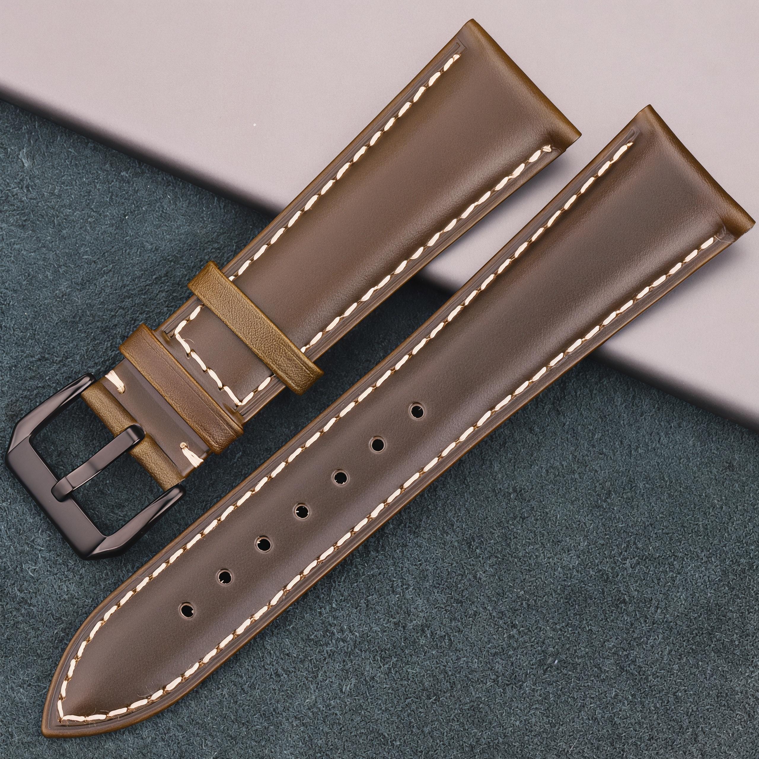 

Retro Oil Wax Leather Watch Band 18mm 20mm 22mm 24mm Premium Soft Replacement Strap Vintage Men Women Accessories 24mm