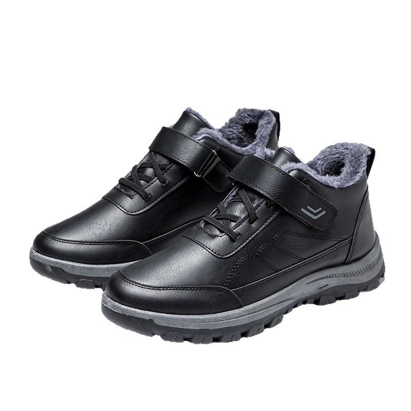 Cotton shoes winter new fleece warm leather walking shoes comfortable fleece high-top snow boots 39