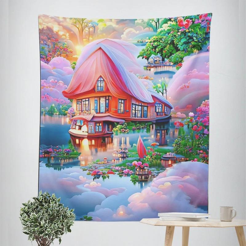 Декоративный гобелен «Сцена из усадьбы мечты» для домашнего декора — фото 11