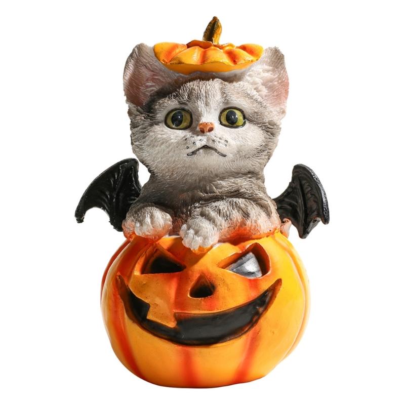 

Halloween Miniature Pumpkin Figurine Resins Pumpkin Ornament Tabletop Decorative Ornament for Fireplaces Mantles Decors 1