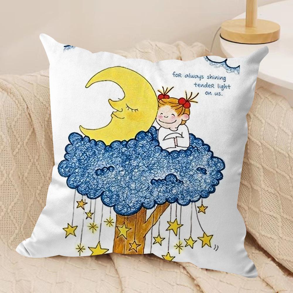 C-Coco and Wondrous Gang Cushion Cover Silky Short Plush Double-Sided Printed Pillow Case for Sofa All Seasons Home Decor Gift