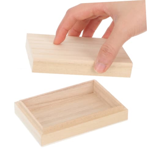 COSMEVIVI 2-Piece Wooden Playing Card Storage Box, Reliable Storage Box, Small Bead Case, Poker Storage Box, Empty Poker Box, Poker Card Storage Case,