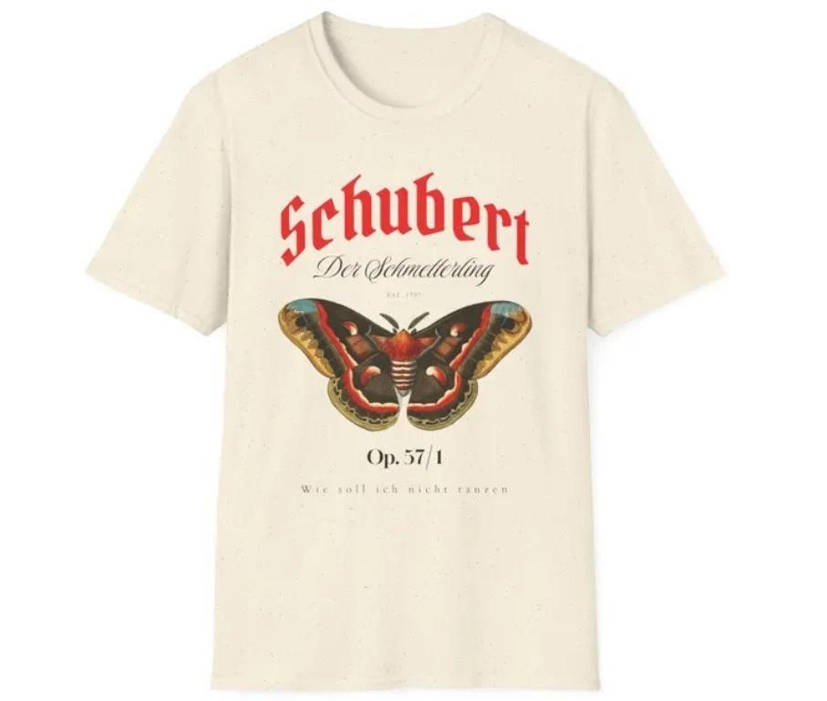 Schubert Butterfly Graphic Tee - Classical Music 100% Cotton T-shirt Mens Tees Top S