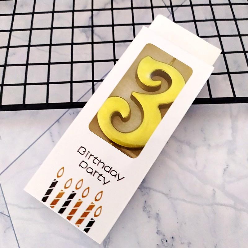 Gold Smokeless Number Candles for Baby's First Birthday Cake - Individual Pack, Creative Design