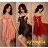 Large Sexy Pink [RTYOUTH] Babydoll, Size, Lingerie, Women's, Shorts, See-through, Chubby, V-neck, Cute, Camisole, Black, Red, (Red-3XL)