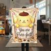 1PC Pompompurin Print Flannel Blanket, High quality All Seasons, Home Decor, Warmth and Comfort, Perfect for Christmas Gifts