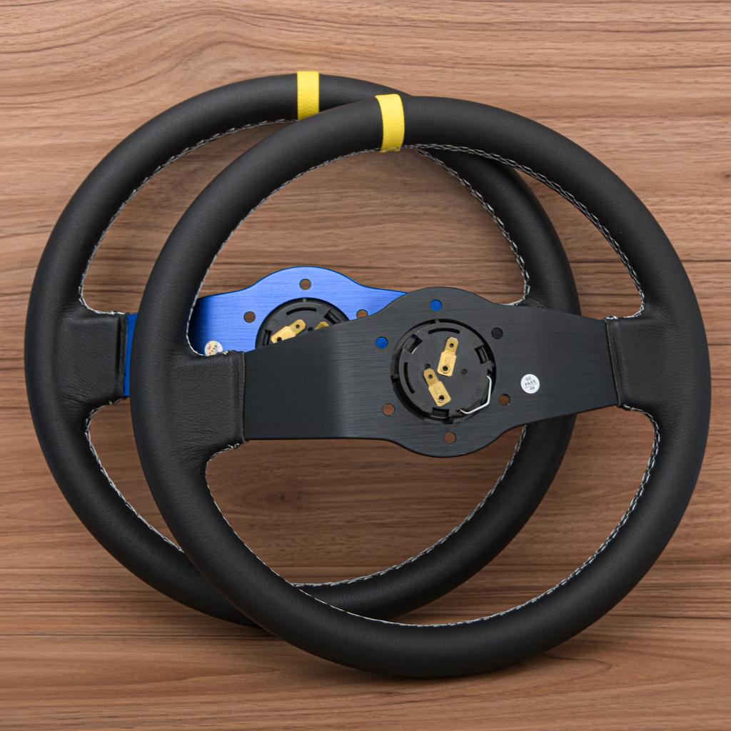 2 Spoke Blue Spoke Rally PVC Steering Wheel JDM Racing Sport Car Steering Wheel