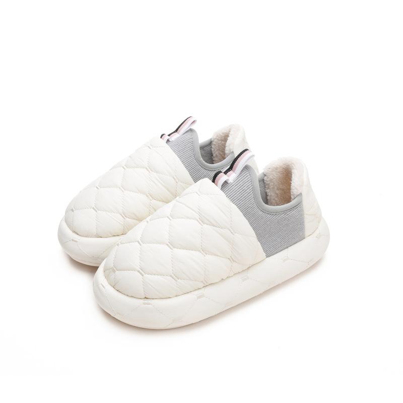 Winter indoor home warmth non-slip waterproof cotton slippers women's winter outer wear bag and cotton slippers men