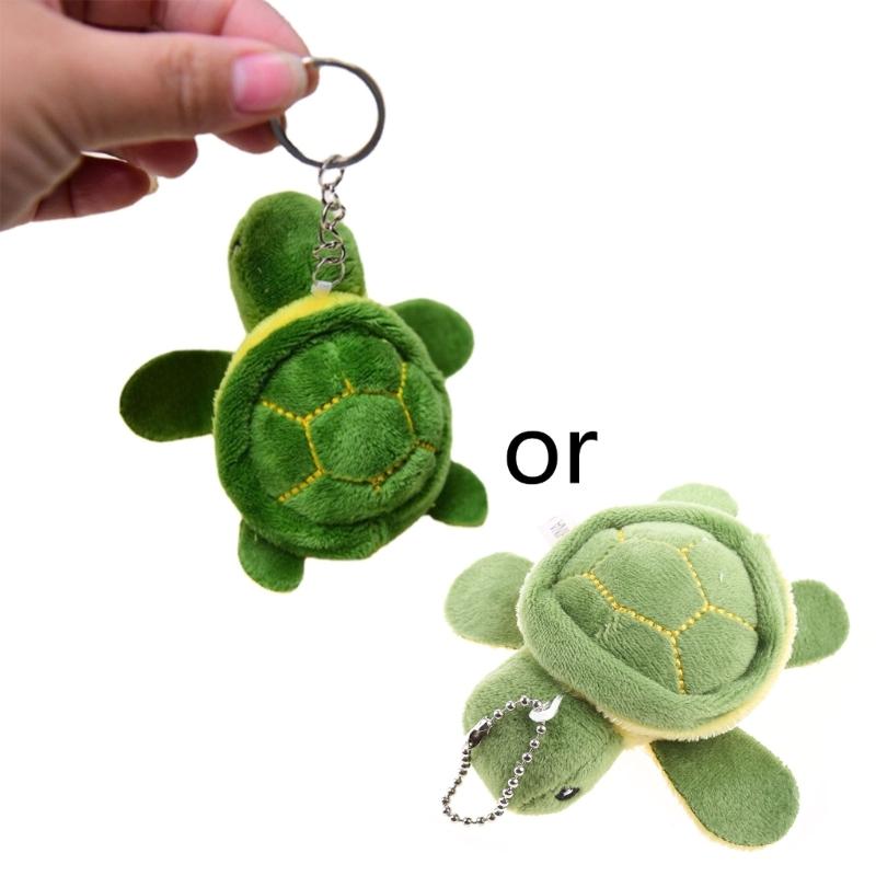 Stuffed Animal Sea Turtle Key Chain Cartoon Turtle Plush Toy Pendant Keyrings Backpack Handbag Charm Keychain Accessories