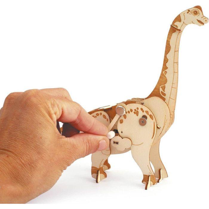 Maquette 3D Mécanique en bois - Diplodocus - Modélisme - Blanc - Enfant - 48 pièces