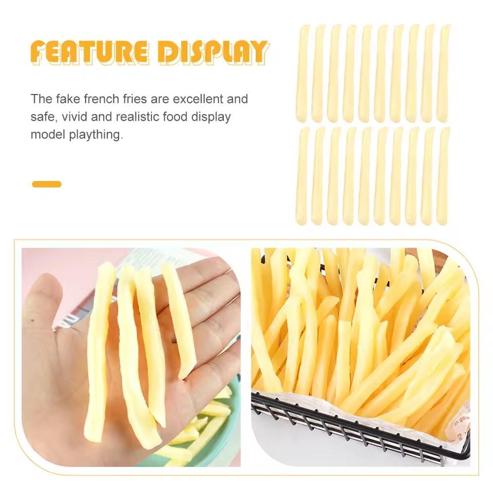 10pcs Simulation French Fries Fake French Fries Food Photography Props Room Decor Festive Party Decoration Photography Prop