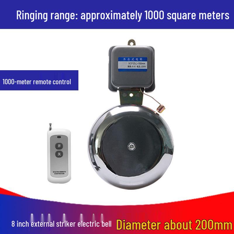 Sparkless Indoor/Outdoor Remote-Controlled Timed Electric Bell