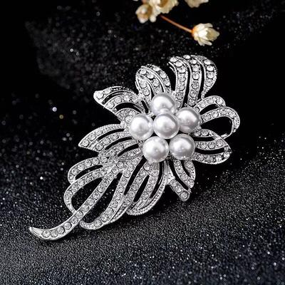 Classic Vintage For Women Tone Color Flower Brooches Nuptial Bridal Rhinestone Bouquet Pins Clothing Jewelry AccessoriesVintage Jewelry