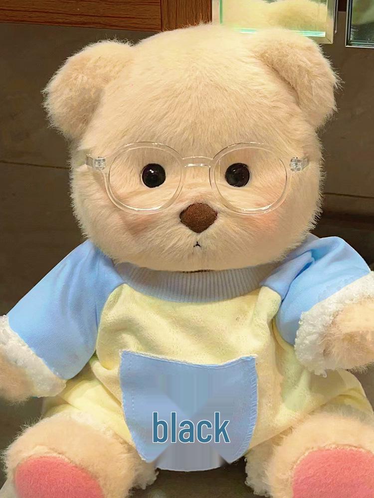 Medium Bear Outfit - Blue Pink Striped Carrot Overalls Set