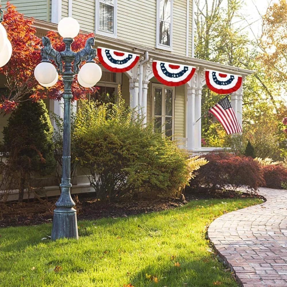 Independence Day Decoration Outdoor Garden Decoration Fence Fence Pendant Fan Flag Hanging Happy Easter Banner Sign Wall Banner