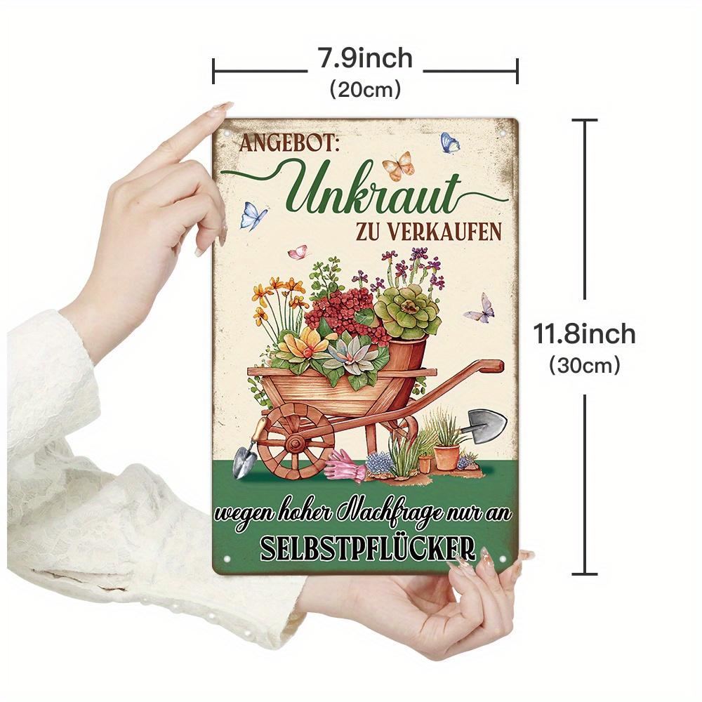 

Vintage German Metal Tin Sign - ANGEBOT: Unkiaut ZU VERKAUFEN Wall Art for Home, Farmhouse & Garden Decor - Perfect Gift Idea 20x30cm（7.8x11.8inch）