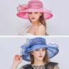 Beach Hat Floral Design Sun Protection Adjustable Organza Thin Elegant Sun Cap Fashion Accessories