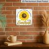2D Flat - 1pc Vintage Aluminum Sunflower Inspirational Quote Aluminum Plaque, "When You Can't Find The Sunshine Be The Sunshine" Aluminum Plaque
