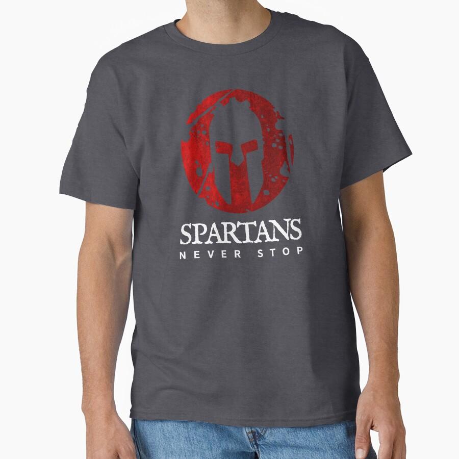 Spartans Never Stop Spartan warrior helmet ancient greece this is sparta T Shirt for men Large size Adult tops S-6XL
