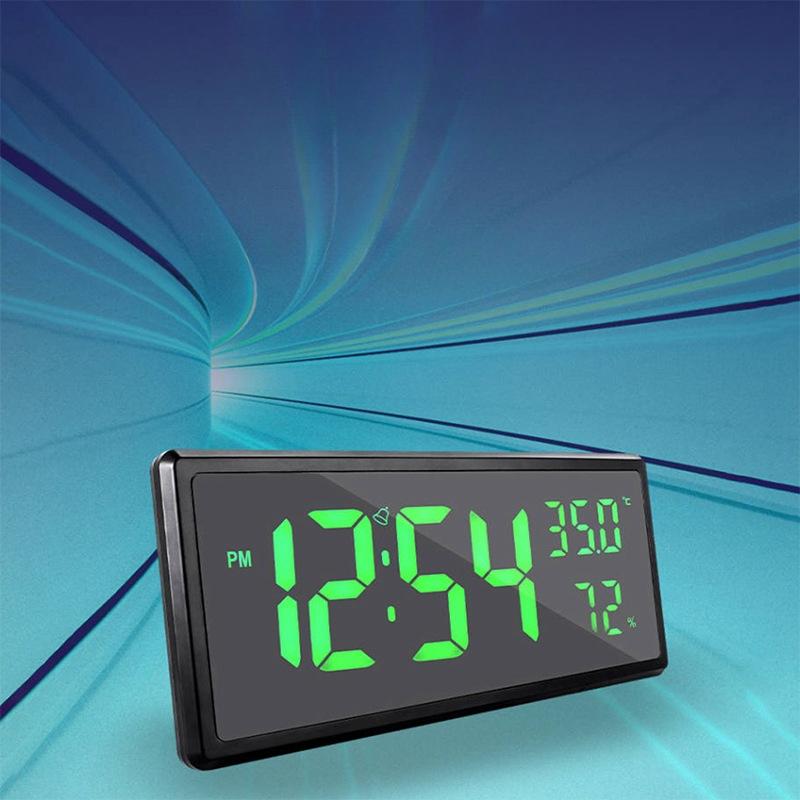 Creative Large Screen Clock Living Room Wall Clock Electronic Clock Home Temperature and Humidity Clock Simple Alarm Clock 3808L