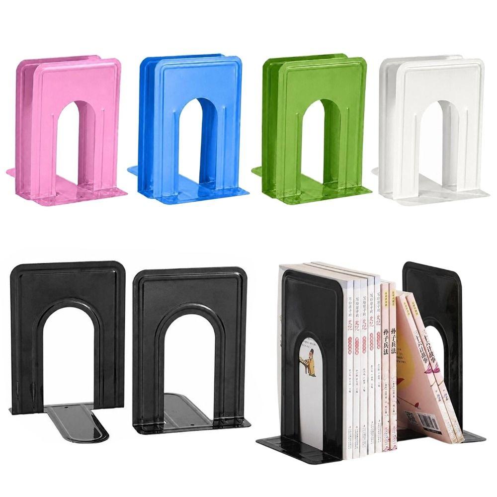 2Pcs Metal Book Supports Round Top Book Stopper Durable Desktop Bookshelf Organizer  Gift