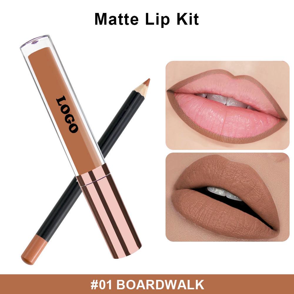 Waterproof Matte Lip Liner & Gloss Set: Long-Lasting, Non-Fading, Non-Stick