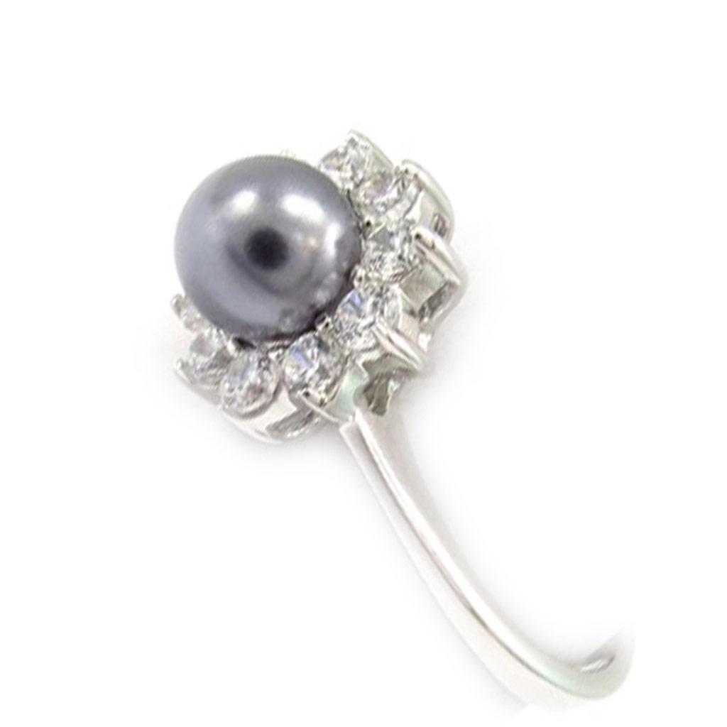 Silver Ring 'Sissi' Silver Gray (rhodium) - 10 Mm