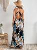 Tropical Print High Slit Strap Dress - European & American Style