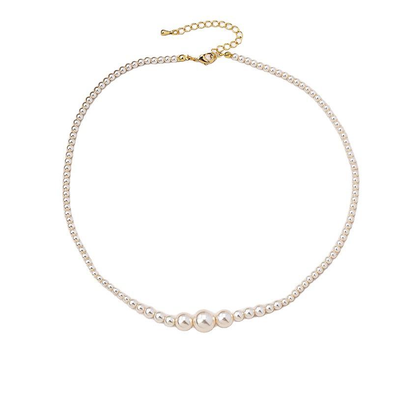 Classic gradual change pearl necklace light luxury niche design high sense temperament clavicle chain simple accessories necklace