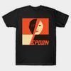 Men Black Print T-shirt Spoon-One-Band No-Cut Transfer Paper Print Cotton Tshirt