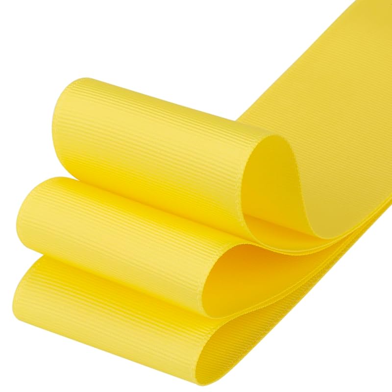 [Tekdeere]Width 50mm Solid Lemon Grosgrain Ribbon, Perfect for Gift Wrapping, Sewing, Hair Accessories, Wedding Decorations - 22 Meters/roll