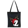 Christmas 26 English Letter Printing Tote Bag Shoulder Bag Women's New Large Capacity Go Out Portable