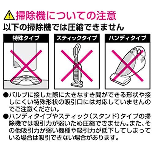 Towa Sangyo Compression Bags, Clear, Large, Easy-to-Open and Close, Zipper Closure, Pack of 2