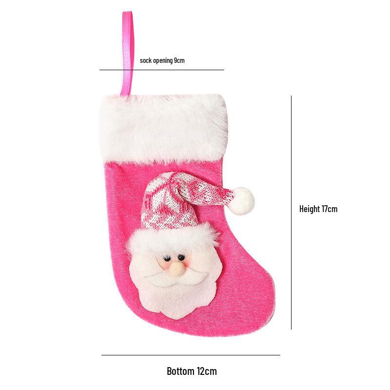 Green Knitted Small Christmas Stocking for Home Decoration and Mall Window Display