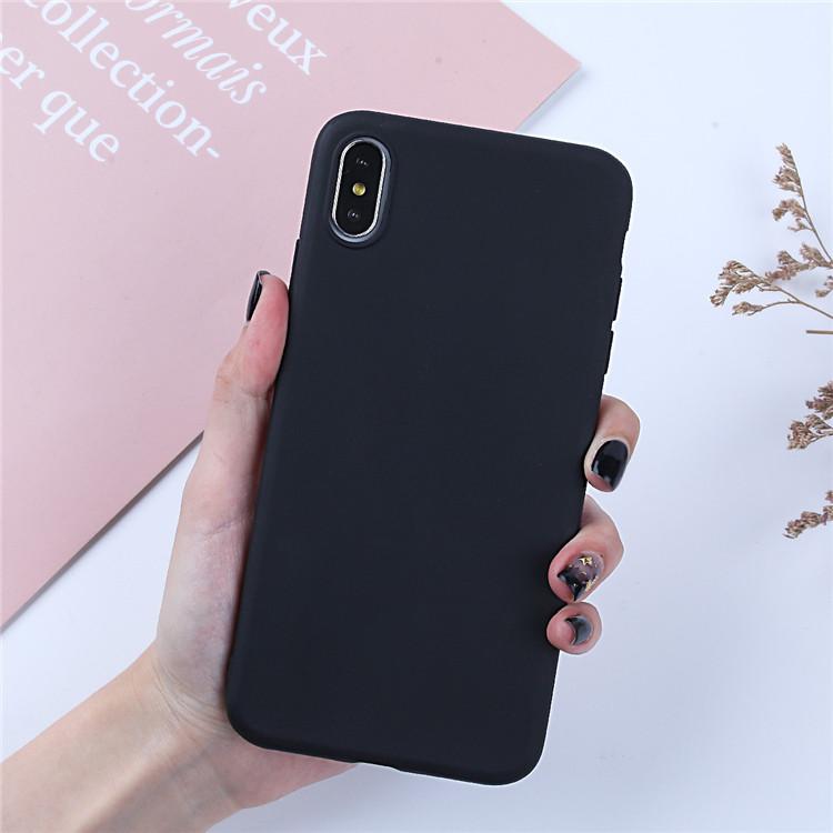 

Роскошный мягкий матовый цветной чехол для iPhone X XR XS max Чехол для iphone 11 Pro Max 6 7 8 Plus SE 2020 Силиконовые чехлы-накладки For iphone 8 чёрный