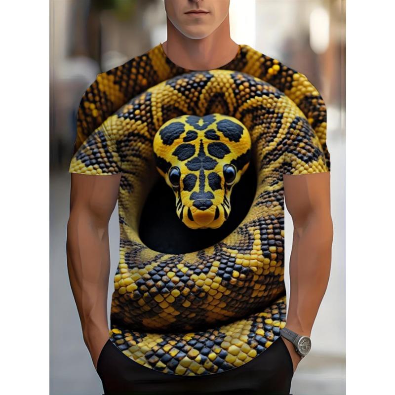 Men's 3D Rooster Print T-Shirt - Soft Stretch Polyester Fabric, Realistic 3D Chicken/rooster Design,
